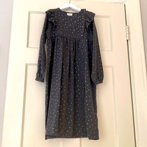 Louise Louise Grey Flannel Dress with Gold Sparkles
